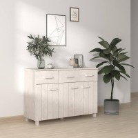 vidaXL Sideboard White 445x157x315 Solid Wood Pine