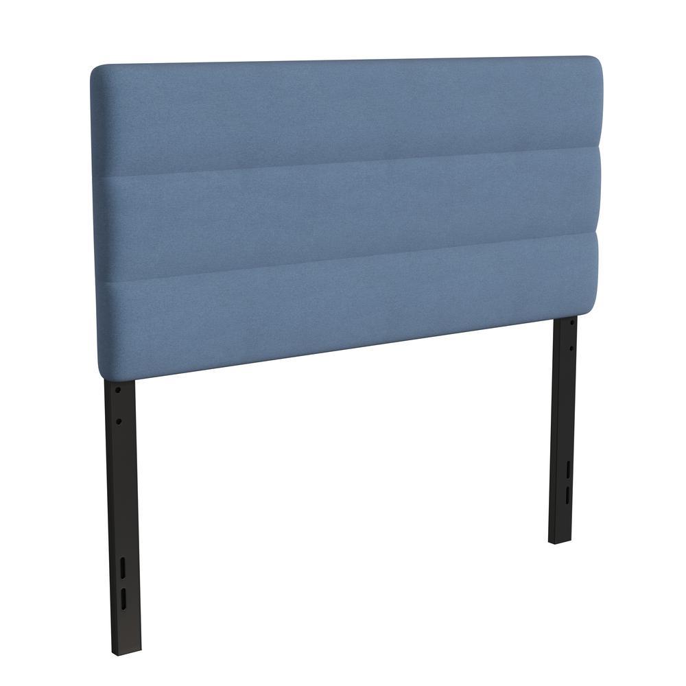 Paxton Full Channel Stitched Fabric Upholstered Headboard Adjustable Height from 445 to 5725 Blue