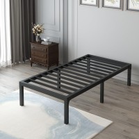 Yitong Angel Twin Size Bed Frame, 14 Inch High 3500 Lbs Heavy Duty Metal Platform, Mattress Foundation With Steel Slat Support/No Box Spring Needed/Noise Free/Non-Slip/Easy Assembly