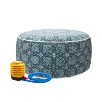 Magpie Fabrics Indooroutdoor Inflatable Stool Ottoman Pouf Water Repellent Round Footrest Footstool With Foot Pump D20 Xh9 Po