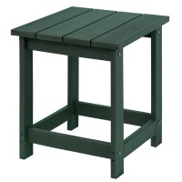 Lzrs Adirondack Square Side Table, Pool Composite Patio Table,Hdpe End Tables For Backyard,Pool, Indoor Companion, Easy Maintenance & Weather Resistant(Dark Green)