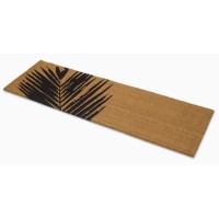 Fab Habitat Non Slip Doormat Durable Thin Natural Coir Rubber Entryway Double Door Porch Patio Summertime Palm Leaf