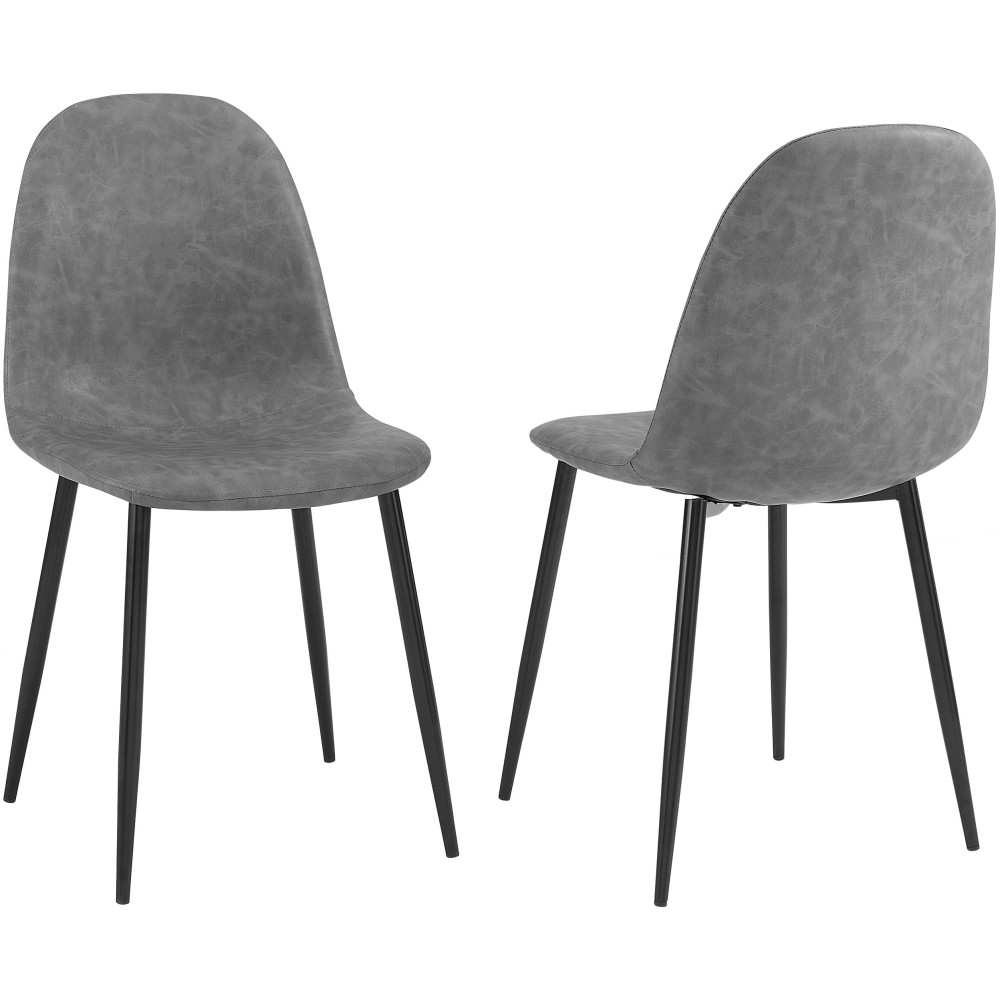 Crosley Furniture Cf501619-Gy Weston Dining Chair (Set Of 2), Distressed Gray/Matte Black