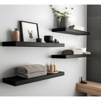 Ikjzizp Rustic Farmhouse Floating Shelves For Wall Decor Storage Wood Wooden Wall Shelves For Bedroom Bathroom Kitchen Living Ro