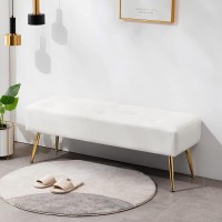 Furniliving Modern Pu Leather Bench, Upholstered Tufted Leather Bedroom Bench 44