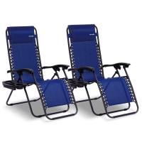 Serenelife Zero Gravity Lounge Chair, Navy Blue