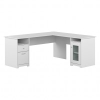 Bush Furniture Cabot 72W L Shaped Computer Desk With Hutch And Storage, White