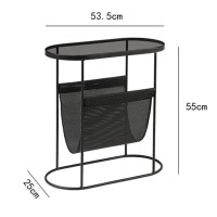 FUFU Nordic Wrought Iron Small Coffee Table Magazine Storage Rack -54cm*26cm*55cm