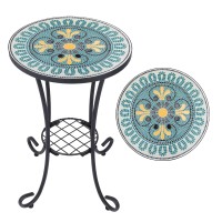 Vipush Mosaic Outdoor Side Table, 14