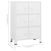 Vidaxl Industrial Storage Chest - Solid Metal Construction, 6-Door Design, White, Durable Organizer With Name Tag Holders & Air Vents - Modern, Stylish & Easy To Clean | Effective Storage Solution