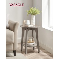 Vasagle Side Table Small Round End Table With Lower Shelf Nightstand For Small Spaces Living Room Bedroom Greige Ulet283T02