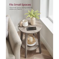 Vasagle Side Table Small Round End Table With Lower Shelf Nightstand For Small Spaces Living Room Bedroom Greige Ulet283T02