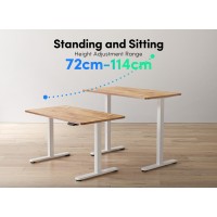 Fezibo Electric Standing Desk, 48 X 24 Inches Height Adjustable Stand Up Desk, Sit Stand Home Office Desk, Computer Desk, Light Rustic