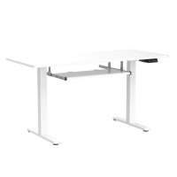 Fezibo Standing Desk With Keyboard Tray, 55 ? 24 Inches Electric Height Adjustable Desk, Sit Stand Up Desk, Computer Office Desk, White