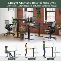 Fezibo Standing Desk With Keyboard Tray, 55 ? 24 Inches Electric Height Adjustable Desk, Sit Stand Up Desk, Computer Office Desk, Black