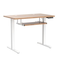 Fezibo Standing Desk With Keyboard Tray, 40 ? 24 Inches Electric Height Adjustable Desk, Sit Stand Up Desk, Computer Office Desk, Light Rustic