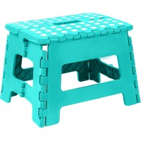 Utopia Home Folding Step Stool - (Pack Of 1) Foot Stool With 9 Inch Height - Holds Up To 300 Lbs - Lightweight Plastic Foldable Step Stool For Kids, Kitchen, Bathroom & Living Room (Teal)