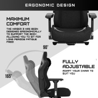 Anda Seat Kaiser 3 Large Gaming Chair For Adults - Ergonomic Black Leather Gaming Chairs With Lumbar Support, Comfortable Office Chair With Neck Support - Heavy Duty Computer Chair Wide Seat Capacity