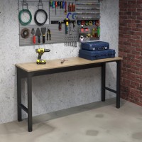 Manhattan Comfort Fortress 724 Garage Table In Charcoal Gray