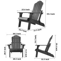 Homehua Folding Adirondack Chairs Set Of 2 Outdoor Patio Weather Resistant Chair Imitation Wood Stripes Easy To Fold Move M