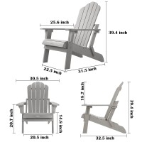 Homehua Folding Adirondack Chairs Set Of 2 Outdoor Patio Weather Resistant Chair Imitation Wood Stripes Easy To Fold Move M