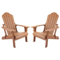 Folding Adirondack Chairs Set Of 2 Outdoor Patio Weather Resistant Chair Imitation Wood Stripes Easy To Fold Move Maintain