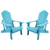 Folding Adirondack Chairs Set Of 2 Outdoor Patio Weather Resistant Chair Imitation Wood Stripes Easy To Fold Move Maintain