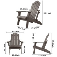 Folding Adirondack Chairs Set Of 4 Outdoor Patio Weather Resistant Chair Imitation Wood Stripes Easy To Fold Move Maintain