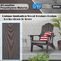 Folding Adirondack Chairs Set Of 4 Outdoor Patio Weather Resistant Chair Imitation Wood Stripes Easy To Fold Move Maintain