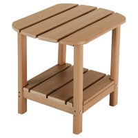 Lzrs Double Adirondack Side Table, Outdoor Side Tables, End Tables For Patio, Backyard,Pool, Indoor Companion, Easy Maintenance & Weather Resistant(Teak)