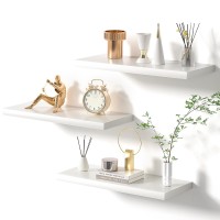 Voggv White Floating Shelves For Wall Wall Mounted Shelves With Invisible Brackets Wall Shelves For Bathroom Bedroom Office