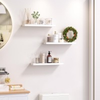 Voggv White Floating Shelves For Wall Wall Mounted Shelves With Invisible Brackets Wall Shelves For Bathroom Bedroom Office