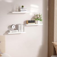 Voggv White Floating Shelves For Wall Wall Mounted Shelves With Invisible Brackets Wall Shelves For Bathroom Bedroom Office