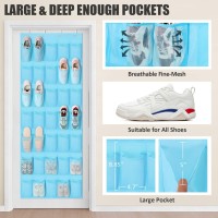 Tiblue Over The Door Shoe Organizer Blue 35 Pockets 89 X 47 In