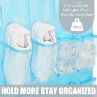 Tiblue Over The Door Shoe Organizer Blue 35 Pockets 89 X 47 In