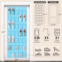 Tiblue Over The Door Shoe Organizer Blue 35 Pockets 89 X 47 In