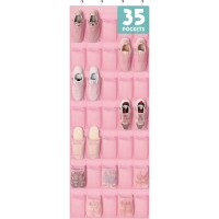 Over The Door Shoe Organizers Pink With 35 Mesh Pockets Baby Organizer Storage Hanging Shoe Organizer Shoe Holder Rack For Toddl