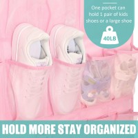 Over The Door Shoe Organizers Pink With 35 Mesh Pockets Baby Organizer Storage Hanging Shoe Organizer Shoe Holder Rack For Toddl