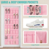 Over The Door Shoe Organizers Pink With 35 Mesh Pockets Baby Organizer Storage Hanging Shoe Organizer Shoe Holder Rack For Toddl