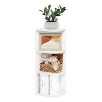 Furinno Pasir 3-Tier Corner Open Shelf Bookcase, White