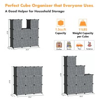 Cahome Cube Storage Organizer With Doors 9Cube Shelves Closet Cabinet Diy Plastic Modular Bookshelf Storage Shelving Ideal