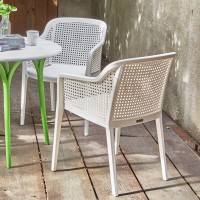 Lagoon Grace Polypropylene Stackable Dining Chair - 4 Pieces/Set (White)