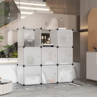 Cahome Cube Storage Organizer With Doors 9Cube Shelves Closet Cabinet Diy Plastic Modular Bookshelf Ideal For Bedroom Livi