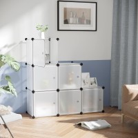 C&Ahome Cube Storage Organizer With Doors, 6-Cube Shelves, Closet Cabinet, Diy Plastic Modular Bookshelf Ideal For Bedroom, Living Room, 36.6?? X 12.4?? X 36.6?? White Usbtm3006B-Door