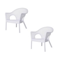 Lagoon Iris - Stackable Polypropylene Garden Chair Height 77 Cm - 2 Pieces/Set (White)