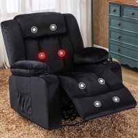 Comhoma Recliner Chair Massage Rocker With Heated 360 Degree Swivel Lazy Boy Recliner Single Sofa Seat With Cup Holders For Livi