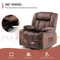 Comhoma Recliner Chair Massage Rocker With Heated 360 Degree Swivel Lazy Boy Recliner Single Sofa Seat With Cup Holders For Livi