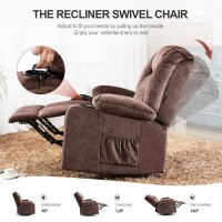 Comhoma Recliner Chair Massage Rocker With Heated 360 Degree Swivel Lazy Boy Recliner Single Sofa Seat With Cup Holders For Livi