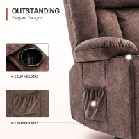 Comhoma Recliner Chair Massage Rocker With Heated 360 Degree Swivel Lazy Boy Recliner Single Sofa Seat With Cup Holders For Livi