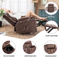 Comhoma Recliner Chair Massage Rocker With Heated 360 Degree Swivel Lazy Boy Recliner Single Sofa Seat With Cup Holders For Livi